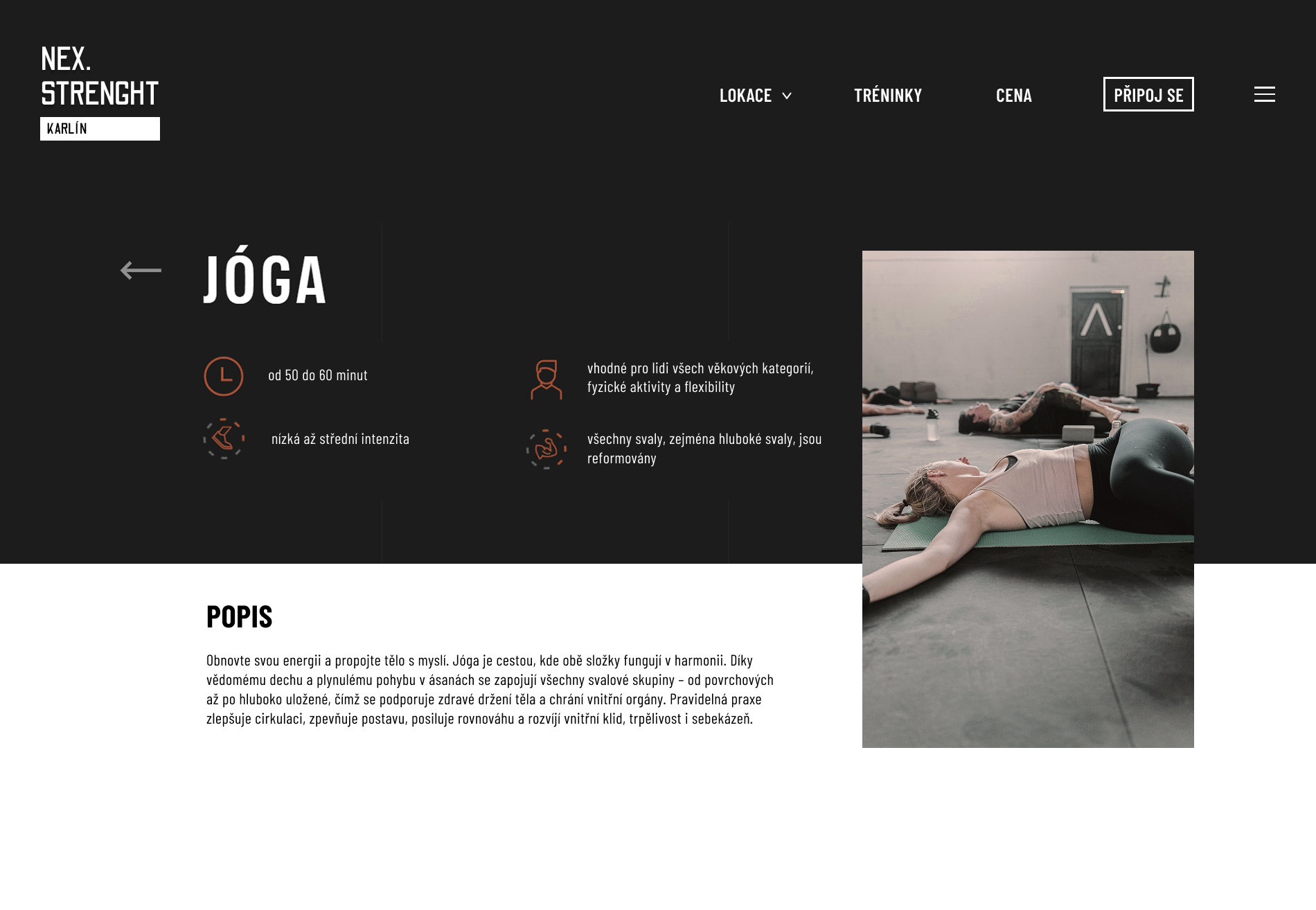 Yoga program at the fitness center